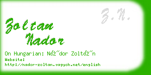 zoltan nador business card